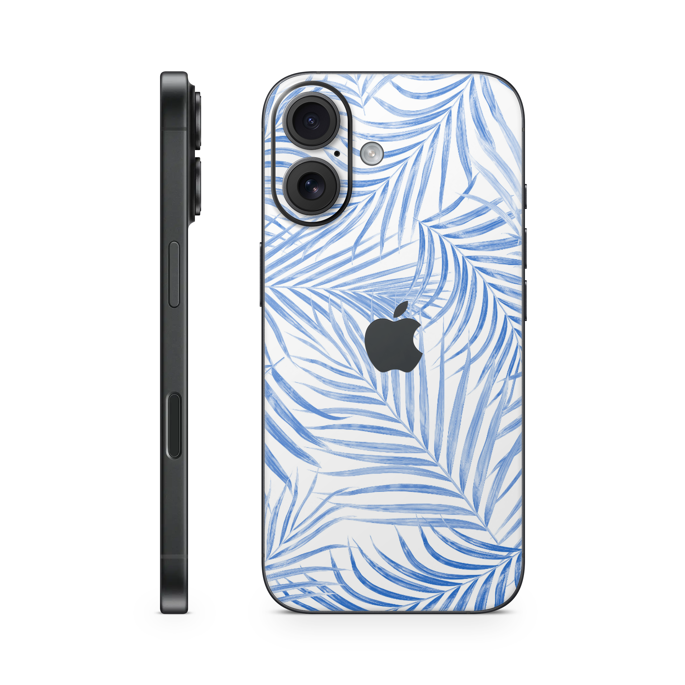 iPhone 16 Skin Blue Leaf