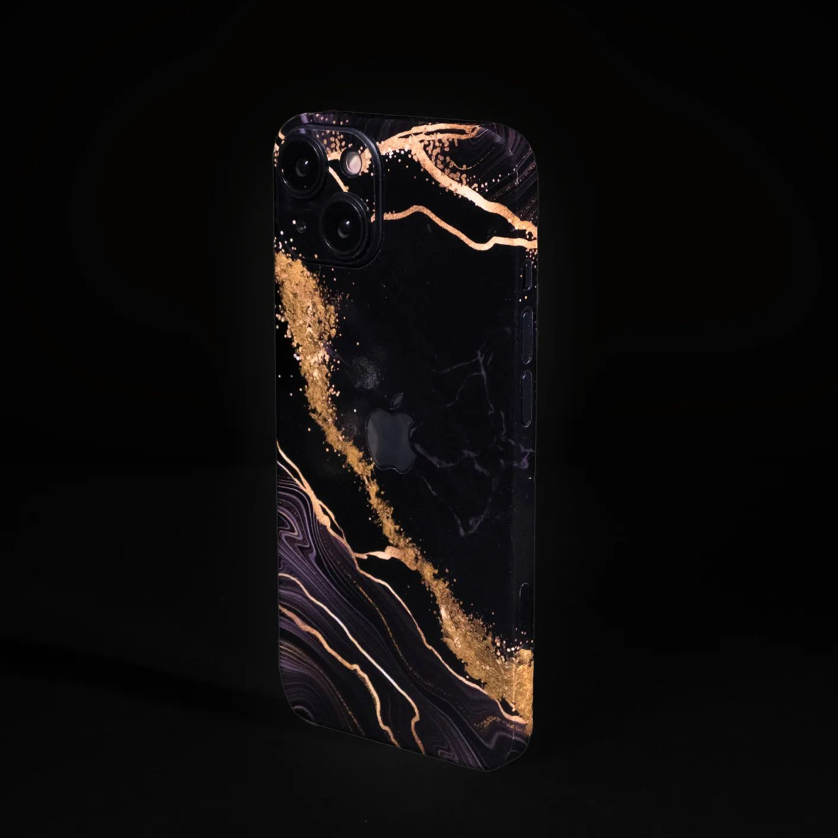 iPhone 14 Skin with 24k Gold Luxury Black