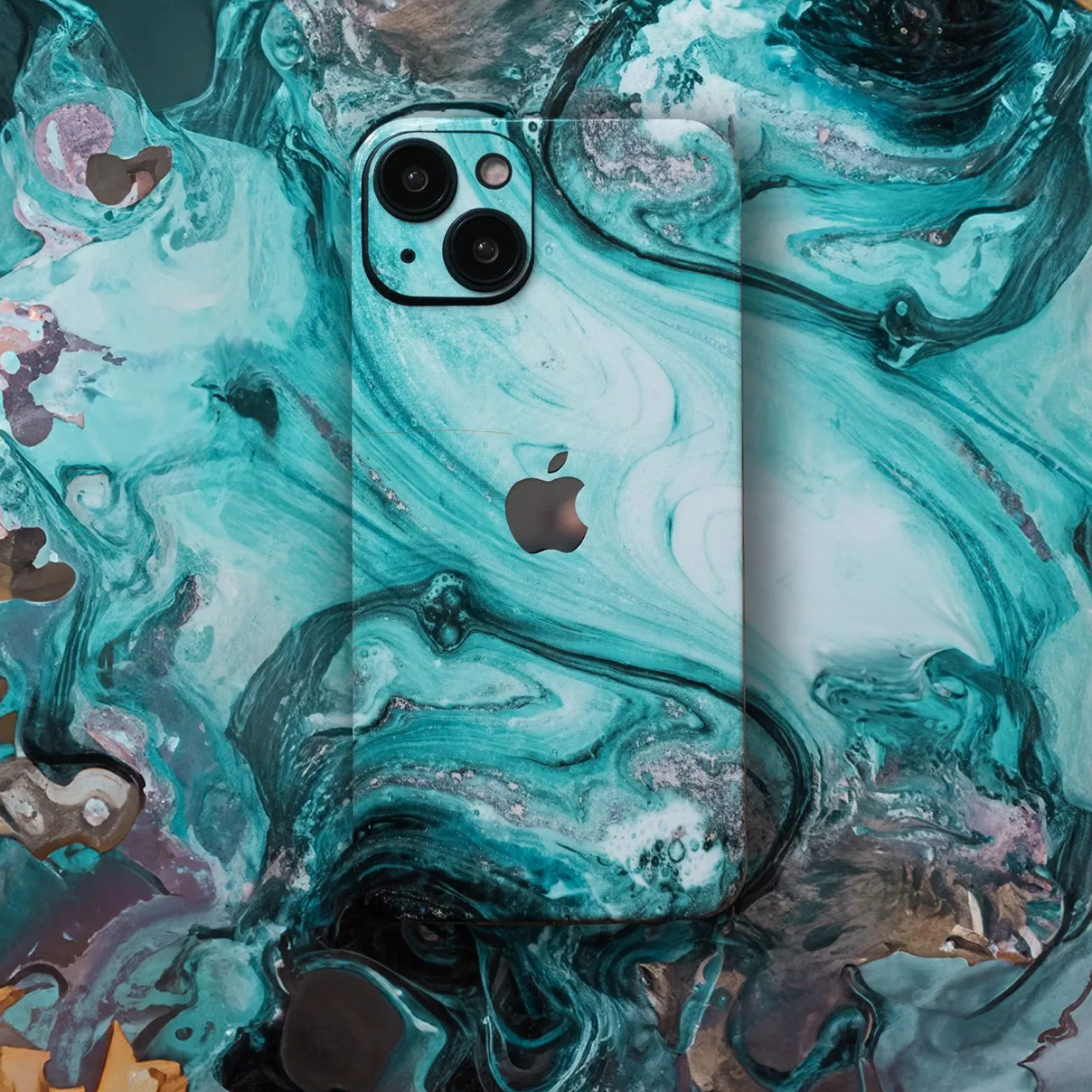 iPhone 12 Mini Skin Liquid Bleu