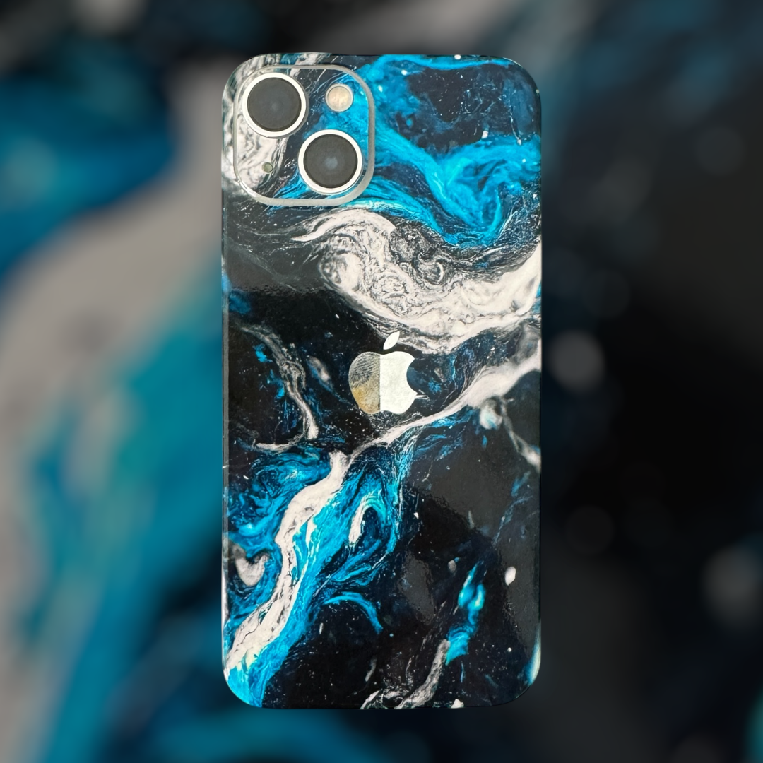 iPhone 15 Skin Blue Silver