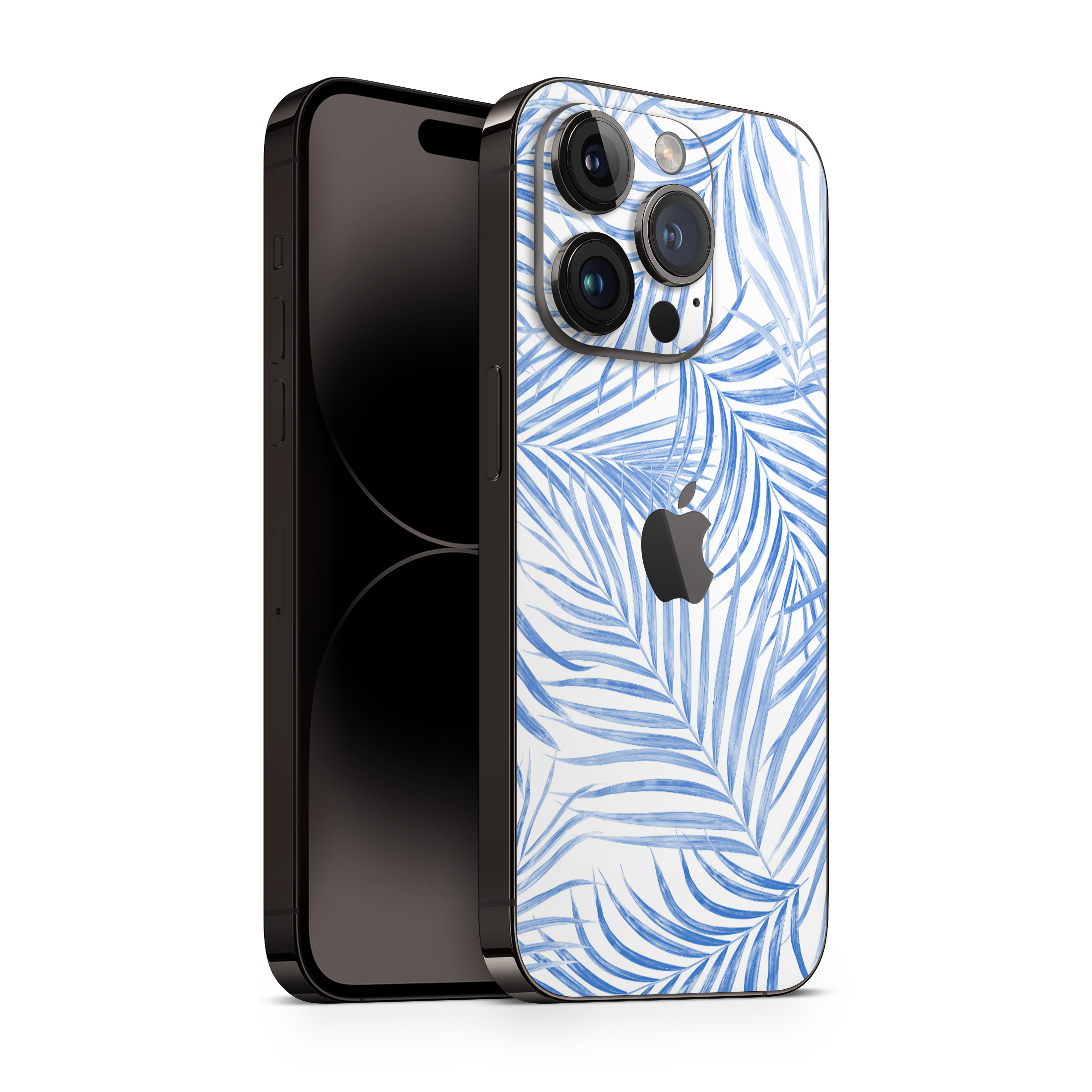 iPhone 16 par peau de feuille bleue