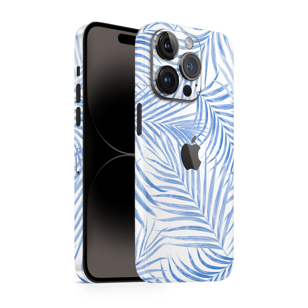 iPhone 16 par peau de feuille bleue