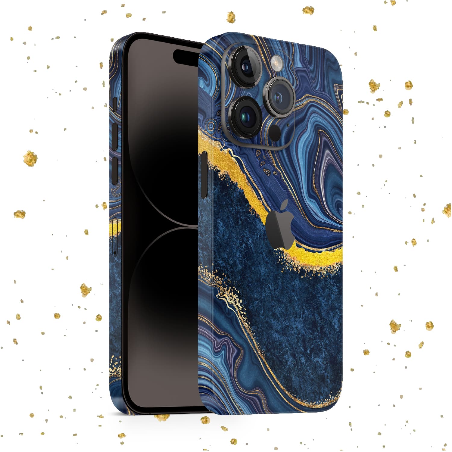 iPhone 13 Pro Max Skin with 24k Gold Luxury Blue