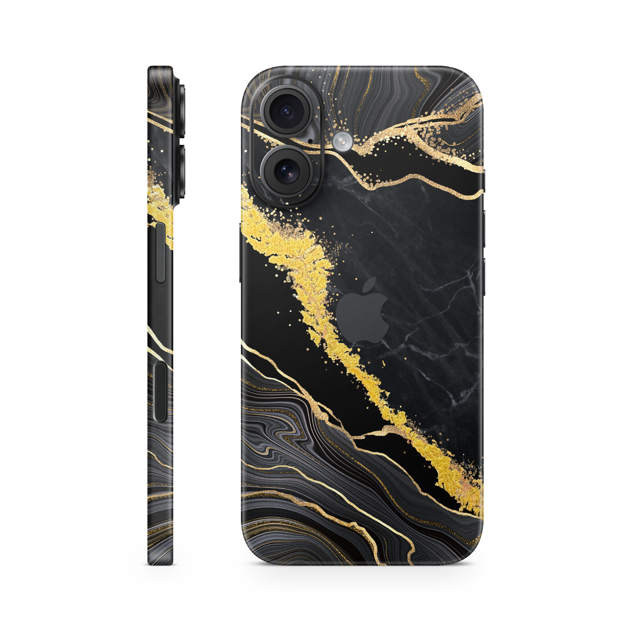 iPhone 16 Skin mit 24K Gold Luxury Black