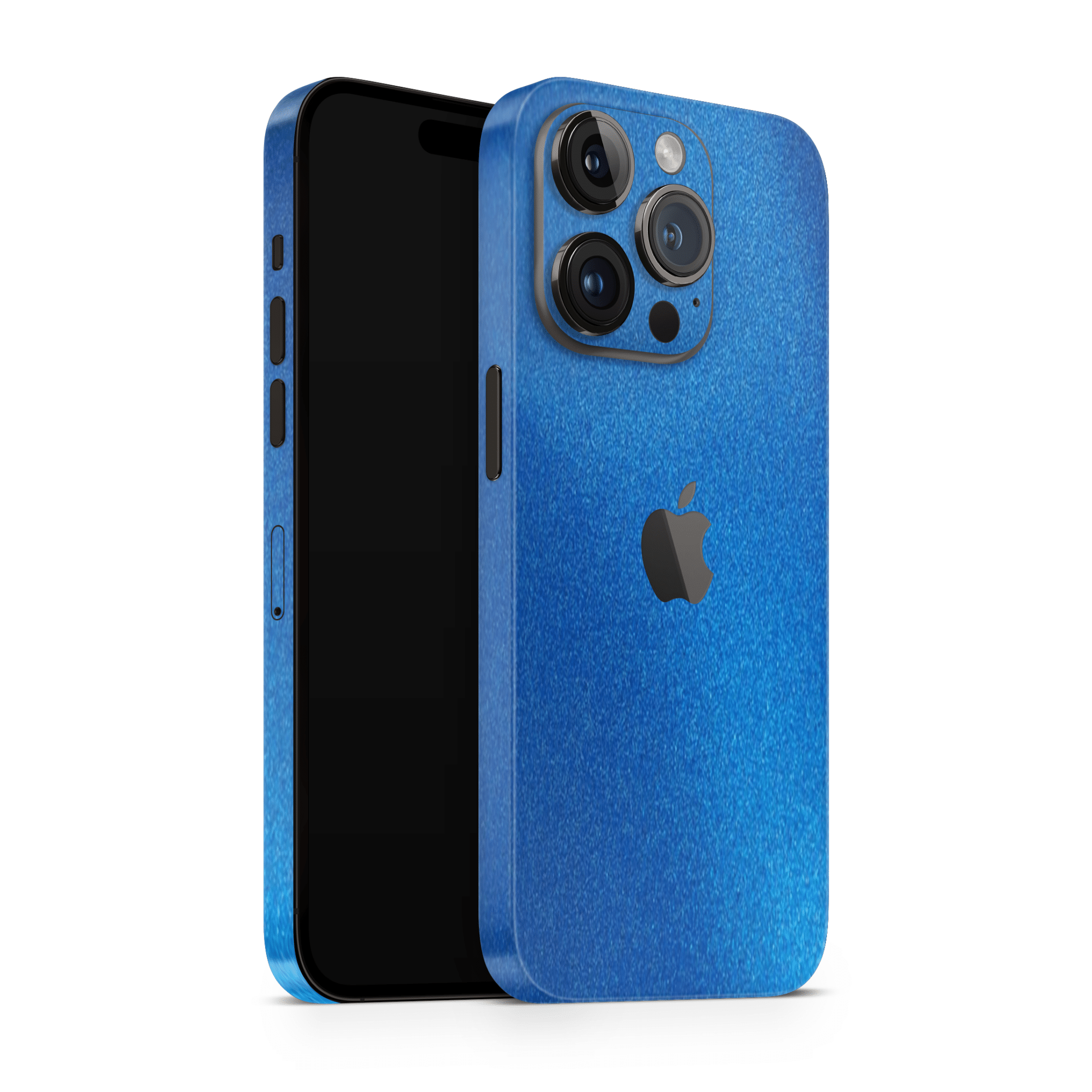 iPhone 14 par peau matt bleu métallique