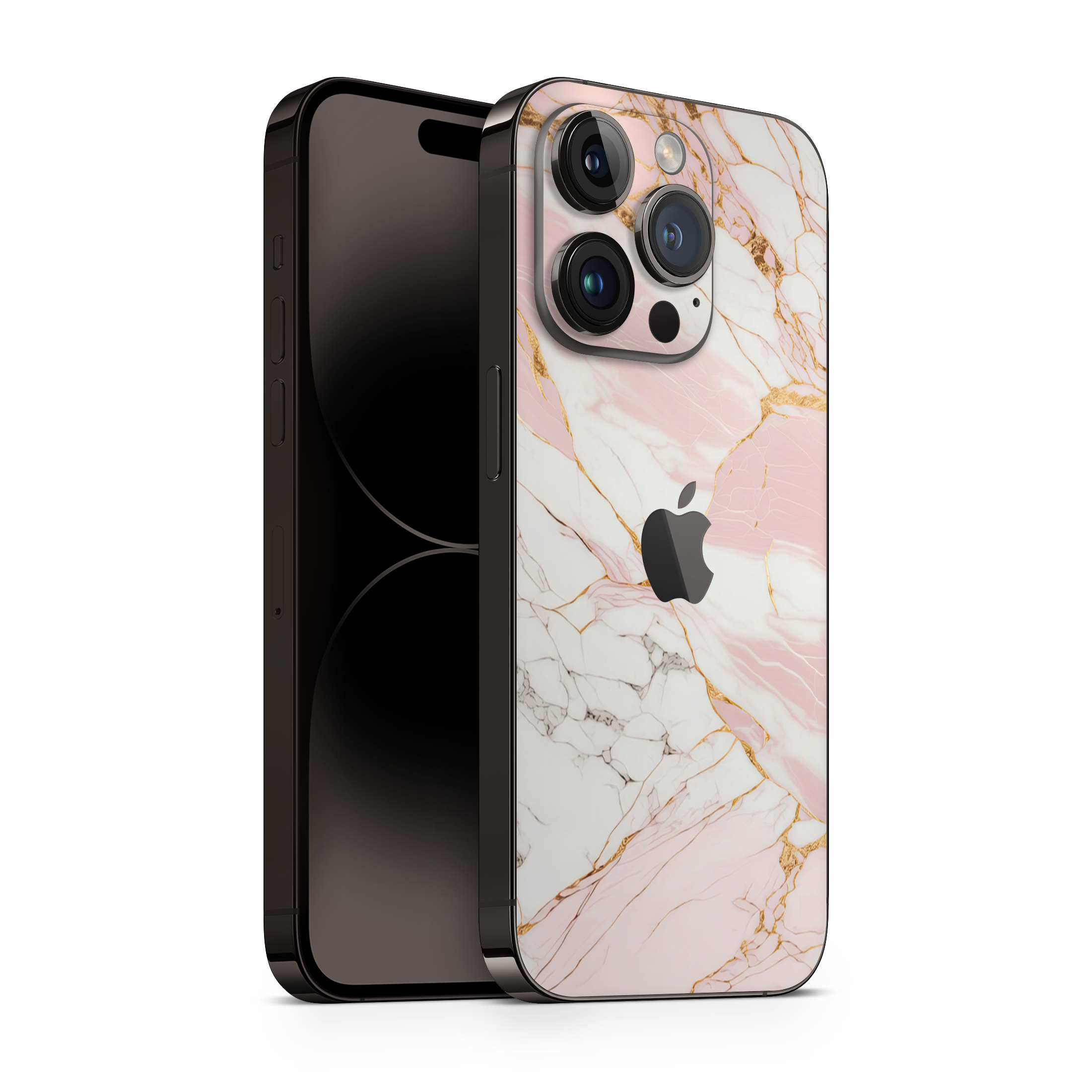 iPhone 16 par peau en marbre rose